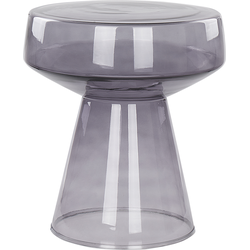 Beliani LAGUNA - Bijzettafel-Grijs-Glas