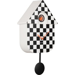 Karlsson - Wandklok Modern Cuckoo Checker - Zwart