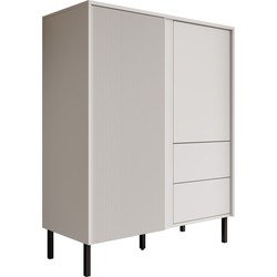 Meubella - Dressoir Margareth - Wit - 100 cm - Hoog