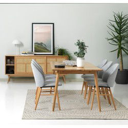 Eettafel Barrali Naturel Eiken 90x190cm - Giga Living
