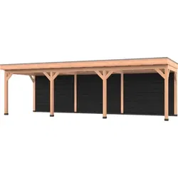 Douglas overkapping 900 x 300, met zwarte achterwand, Westwood Comfort Green