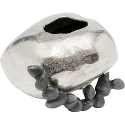 Kare Vaas Art Stones Silver 21cm