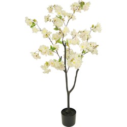 Greenmoods Kunst Kersenbloesem - Prunus serrulata - Nep plant - 1 Stuk - 120cm - Wit