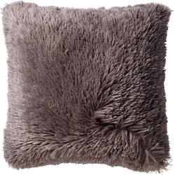 Dutch Decor FLUFFY - Kussenhoes 60x60 cm - superzacht - XL kussensloop - Driftwood - taupe - Dutch Decor