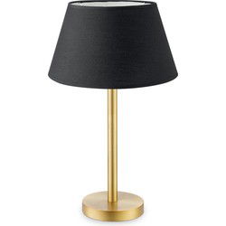 Home sweet home tafellamp Stick messing & lampenkap Largo - zwart
