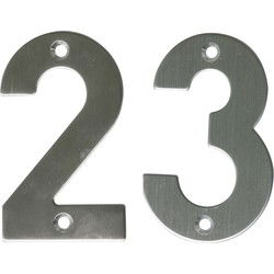 AMIG Huisnummer 23 - massief Inox RVS - 10cm - incl. bijpassende schroeven - zilver - Huisnummers
