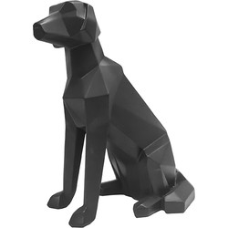 Ornament Origami Dog - Sitting  Mat Zwart - 23,3x12,8x25,4cm