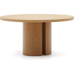 Kave Home - Ronde tafel Nealy van eikenfineer met een natuurlijke afwerking Ø 150 cm