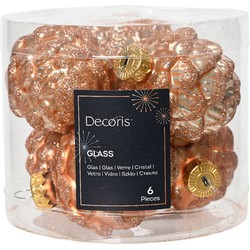 denappel glas d5h7 cm rose ass 6st kerst