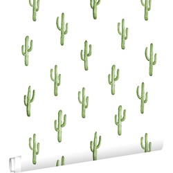 ESTAhome behang kleine woestijn cactussen tropisch junglegroen - 53 cm x 10,05 m - 138899