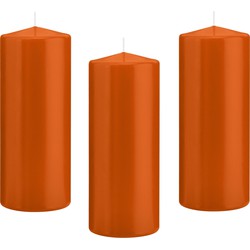 12x Kaarsen oranje 8 x 20 cm 119 branduren sfeerkaarsen - Stompkaarsen