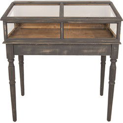 Clayre & Eef Vitrinekast 80x46x85 cm Grijs Hout