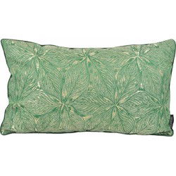 Velvet Green Flower | 30 x 50 cm | Kussenhoes | Velvet/Polyester