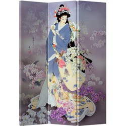 Fine Asianliving Japans Kamerscherm Oosters Scheidingswand B120xH180cm 3 Panelen Japanse Geisha