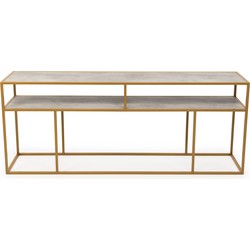 Stalux Side-table 'Teun' 200cm, kleur goud / beton