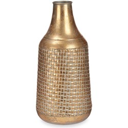 Giftdecor Bloemenvaas Antique Roman - goud - metaal - D21 x H44 cm - Vazen