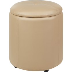 MARYLAND  - Poef - Beige - 38 cm - Kunstleer