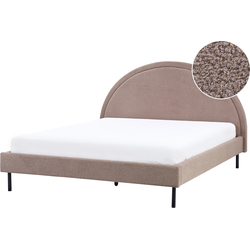 Beliani MARGUT - Tweepersoonsbed-Beige-Bouclé