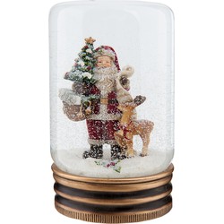 Clayre & Eef Sneeuwbol Kerstman Ø 5x9 cm Rood Glas Rond