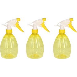 3x Waterspray plantensproeiers geel 500 ml - Plantenspuiten