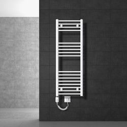 ECD Germany Badkamerradiator elektrisch met verwarmingselement 1200W - 400 x 1200 mm - wit - recht met zijaansluiting