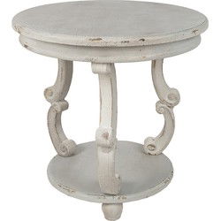 Clayre & Eef Bijzettafel  Ø 66x64 cm Grijs Hout Rond Plantentafel