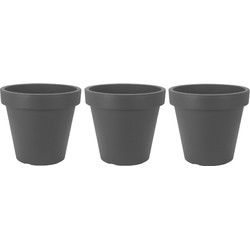 3x Antraciet grijze bloempotten 47 cm - Plantenpotten