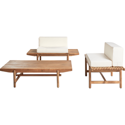 GIAVENO - Loungeset 2-zits - Gebroken wit - Acaciahout