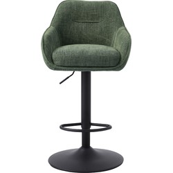 Barstoel Groen Stof - Verstelbaar - Avola - Set van 2