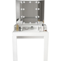 ML-Design kaptafel met LED verlichting, wit, 89,5x155x43,5 cm, gemaakt van MDF spaanplaat