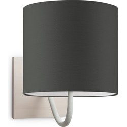 Moderne wandlamp Bling - antraciet - wandlamp Beach inclusief lampenkap 20/20/17cm - geschikt voor E27 LED lamp - Wandlamp geschikt voor woonkamer, slaapkamer, corridor