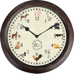 Wandklok met boerderijdiergeluiden - 30 x 5 cm - Huis/kantoor -Klokken - Wandklokken