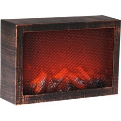 Sfeerhaard/ openhaard - zwart - LED - L30,5 x B9,5 x H21 cm - Sfeerhaarden
