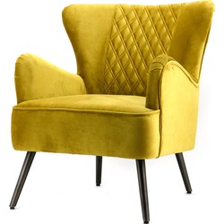 fauteuil daisy fluweel geel 84 x 71 x 82
