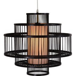 Fine Asianliving Bamboe Hanglamp Handgemaakt Zwart - Leonard