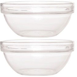 Luminarc glazen schaal/kom - 2x - Dia 20 cm - Sla/salade - Schalen/kommen - Serveerschalen
