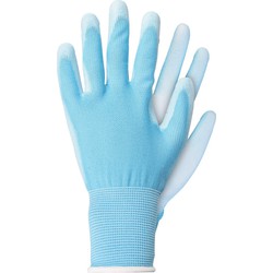 Werkhandschoenen licht polyester blauw S - TalenTools
