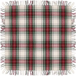 Unique Living - Tafelkleed Xmas Tartan - 90x90cm - White