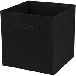 Urban Living Opbergmand/kastmand Square Box - karton/kunststof - 29 liter - zwart - 31 x 31 x 31 cm - Opbergmanden