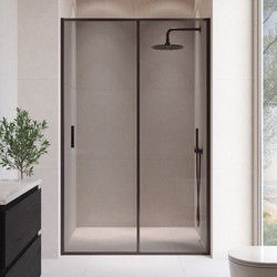 Badplaats Douchewand Calgary 120 x 190 cm - 6 mm Getint Veiligheidsglas - Inclusief Schuifdeur - Inloopdouche - Zwart