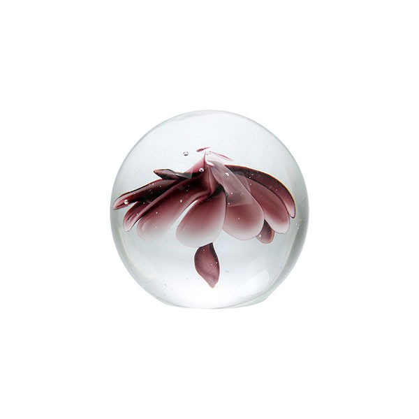 HK-living glazen bal paarse bloem small 9,5cm - 