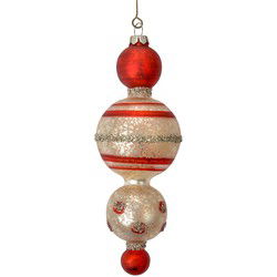 Clayre & Eef Kersthanger Ø 6x17 cm Rood Glas