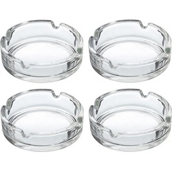 4x Basic asbak van glas 10 cm - Asbakken