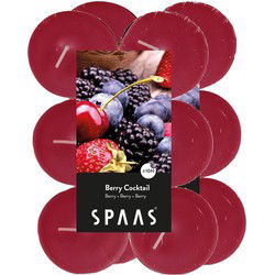 Spaas maxi waxinelichtjes - 24x - Berry Cocktail - 10 branduren - geurkaarsen