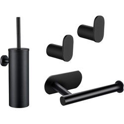 XIVADA Toilet accessoires set - 4 delig -  Rvs - Zwart
