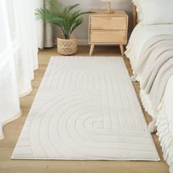 Japandi vloerkleed - Mystic Grooves Crème - 160 x 230 cm