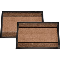 Deurmat "Jack's Door" - 2 stuks - 60x90cm - binnen - droogloopmat - beige/bruin