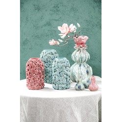 PTMD Bloempot Zubeda - 16x16x25 cm - Keramiek - Blauw