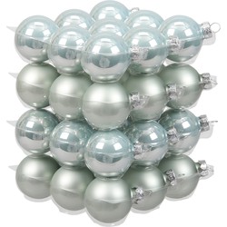 72x stuks glazen kerstballen mintgroen (oyster grey) 4 cm mat/glans - Kerstbal