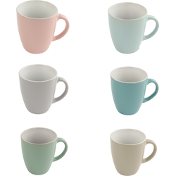 OTIX Espresso Kopjes -Koffiekopjes - Set van 6 - met Oor - 160ml - Meerdere Kleuren - Pastel - Aardewerk BLOSSOM